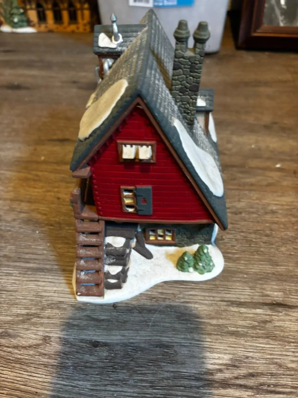 Department 56 Christmas village light up building Santas Wood Works
